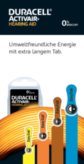 Duracells Activair Hearing Aid Broschüre mit 6 Seiten Duracells Activair Hearing Aid Broschüre mit 6 Seiten